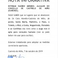 NOTA INFORMATIVA: Aviso de agua no apta para consumo humano